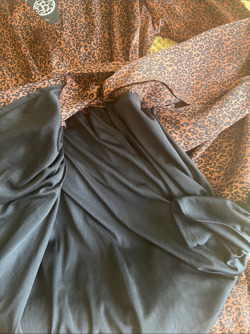 bobeau Rust Leopard High-Low Wrap Dress - Picture 7 of 9